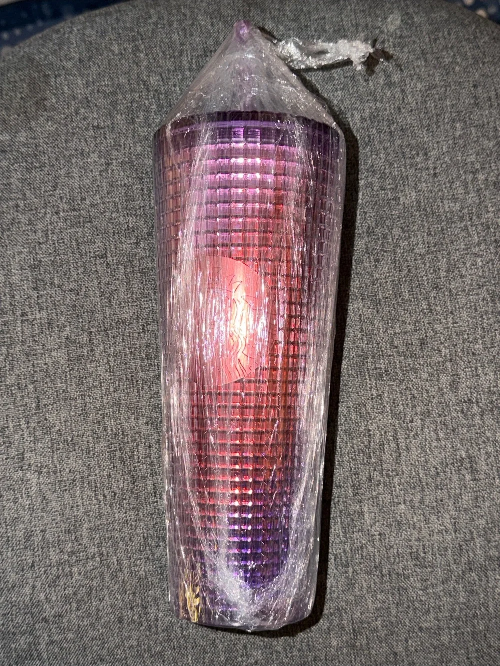 Starbucks Purple Ombré Textured Glass Candle Holder